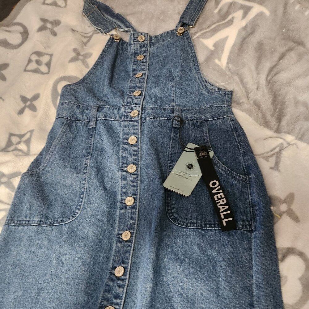 Denim over all dress